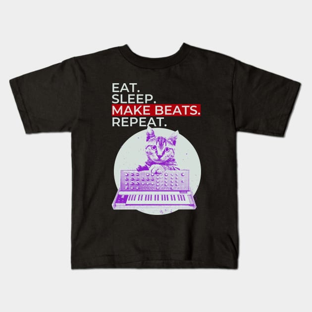 Eat Sleep Make Beats Repeat Kids T-Shirt by maxdax